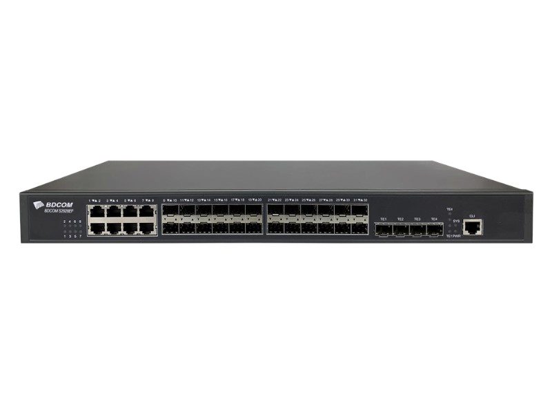 BDCOM S2900-24S8C4X-2AC 32 Port L3 24x1000 SFP 8xCOMBO 4x10G SFP+ Yön. Omurga Sw
