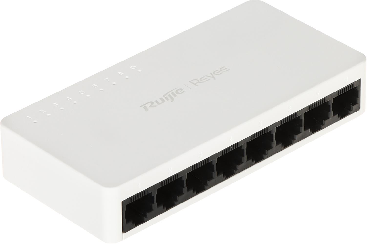 Ruijie Reyee RG-ES08F 8 Portlu, 10/100 Fast Ethernet Tak Çalıştır Switch Plastik Kasa - görsel 2