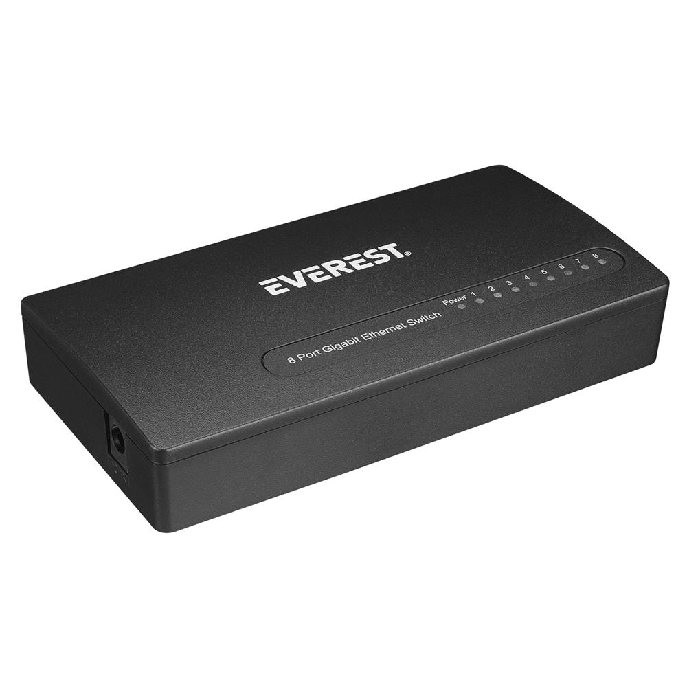 Everest EVERLINK ESW-808 8 Port 10/100/1000Mbps Gigabit Ethernet Masaüstü Ethernet Switch Hub - görsel 2