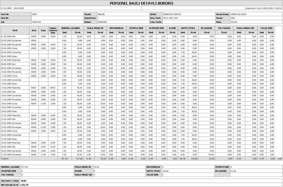Perkotek Personel Takip Programı - görsel 11