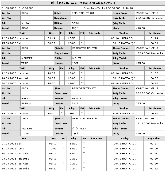 Perkotek Personel Takip Programı - görsel 5